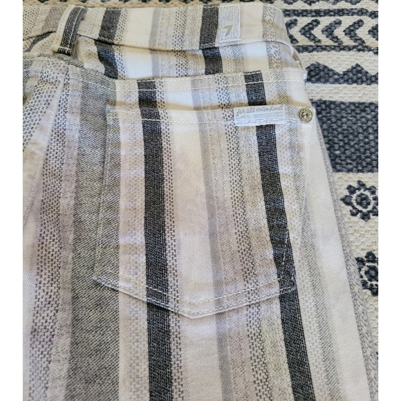 Womens Seven Jeans Multi Gray Stripe Denim Bottom jeans - Picture 2 of 8